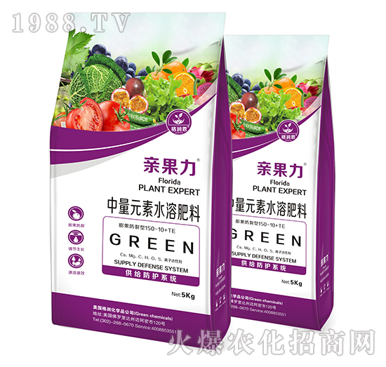 膨果防裂型中量元素水溶肥料150-10+TE-親果力-格潤恩