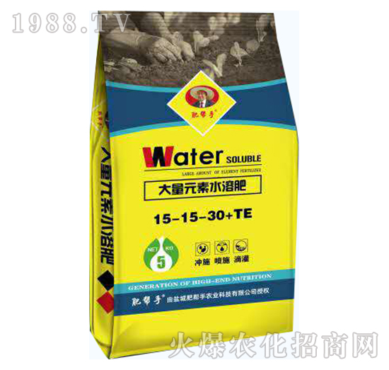 大量元素水溶肥15-15-30+TE-肥幫手