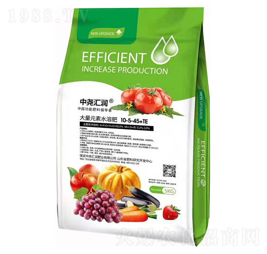 5kg大量元素水溶肥10-5-45+TE 中堯匯潤