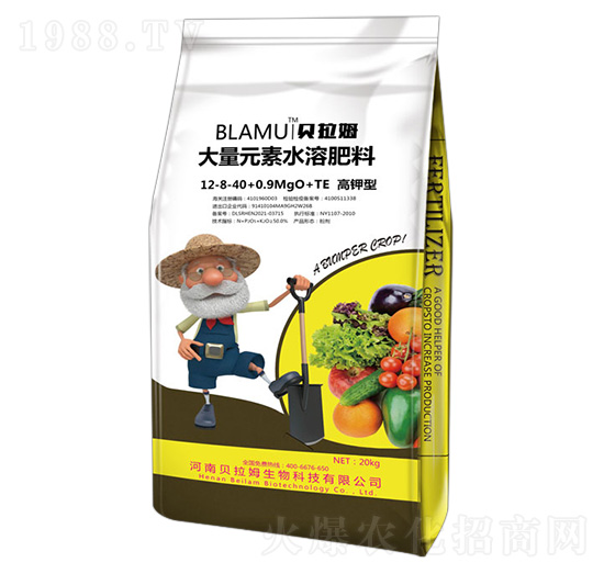 高鉀型大量元素水溶肥料12-8-40+0.9MgO+TE-貝拉姆