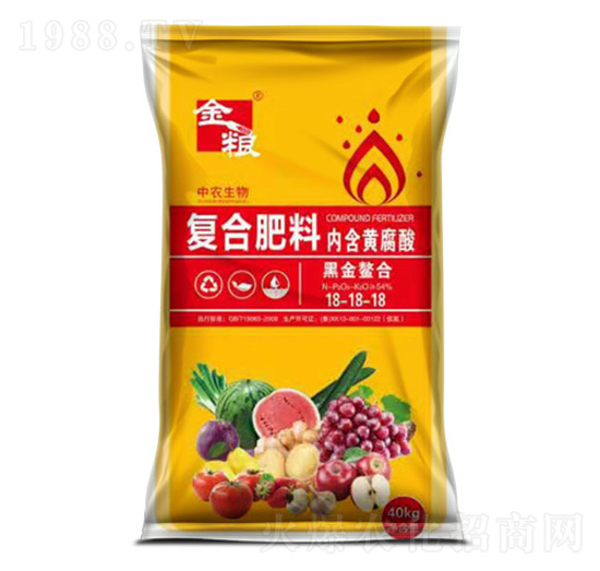 40kg含黃腐酸復(fù)合肥料18-18-18-豐源生物