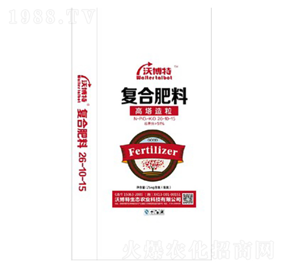 高塔造粒復合肥料26-10-15-沃博特