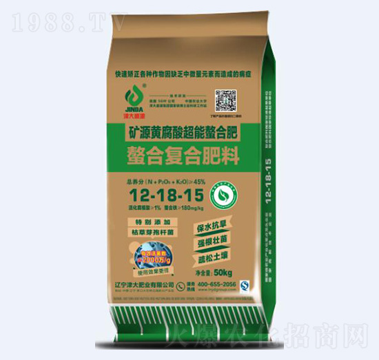 礦源黃腐酸超能螯合肥12-18-15-津大肥業(yè)