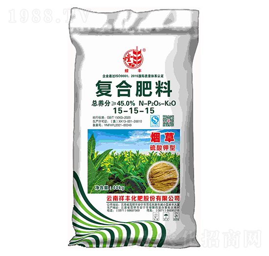 40kg煙草專用復合肥料15-15-15-螳豐-弘祥化工