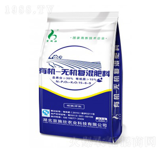 硫酸鉀型有機無機復混肥料15-6-9-宜施壯