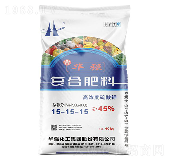 40kg高濃度硫酸鉀復(fù)合肥料15-15-15-余華強(qiáng)-華強(qiáng)化工集團(tuán)