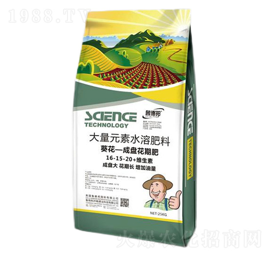 葵花·成盤花期專用大量元素水溶肥料16-15-20+維生素-魯德邦