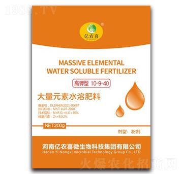 高鉀型大量元素水溶肥料10-9-40-億農(nóng)喜